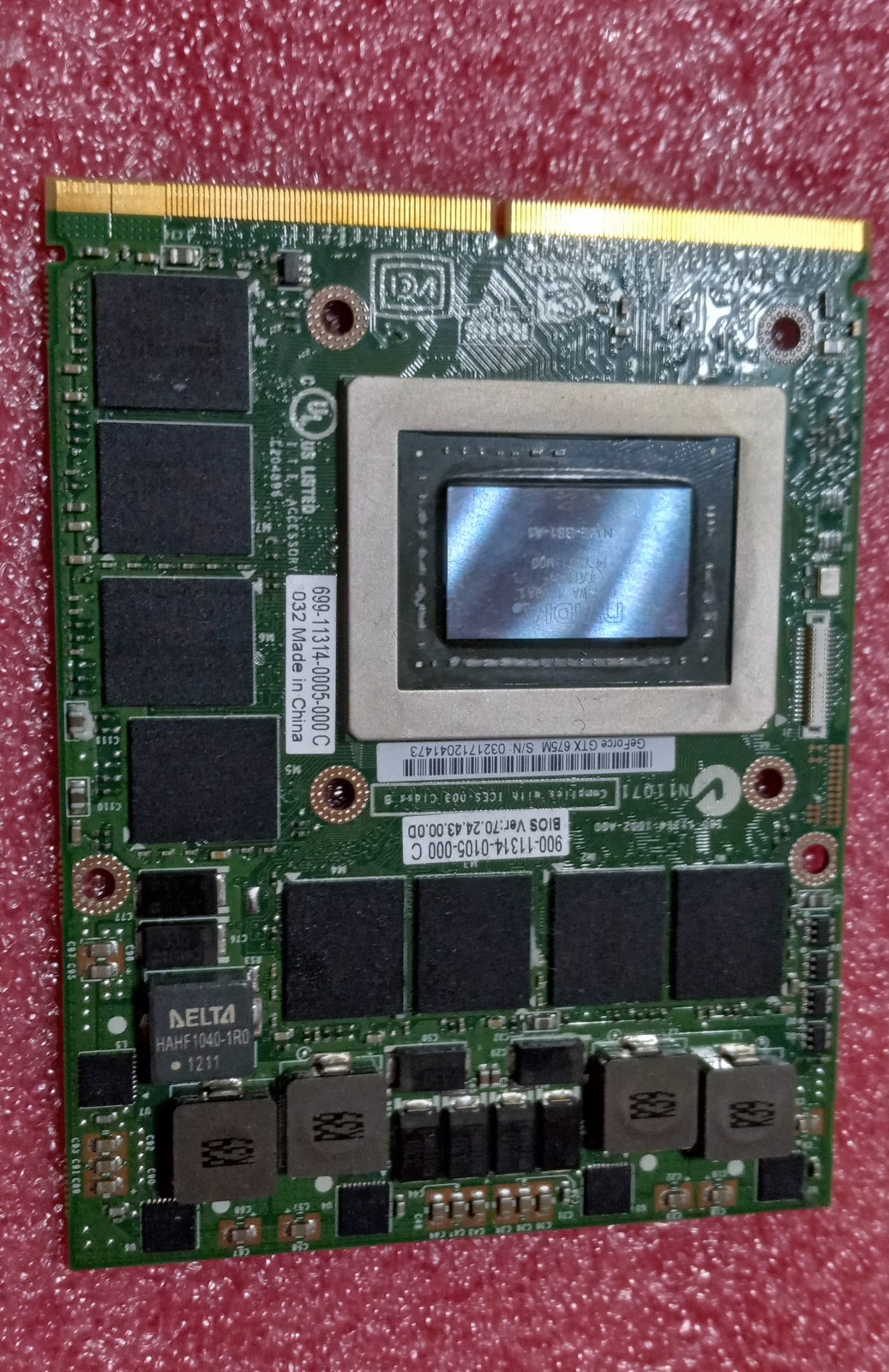 Tested DELL M18X M17X R3 NVIDIA GTX 560M 1.5GB video card N12E-GS-A1  YT993