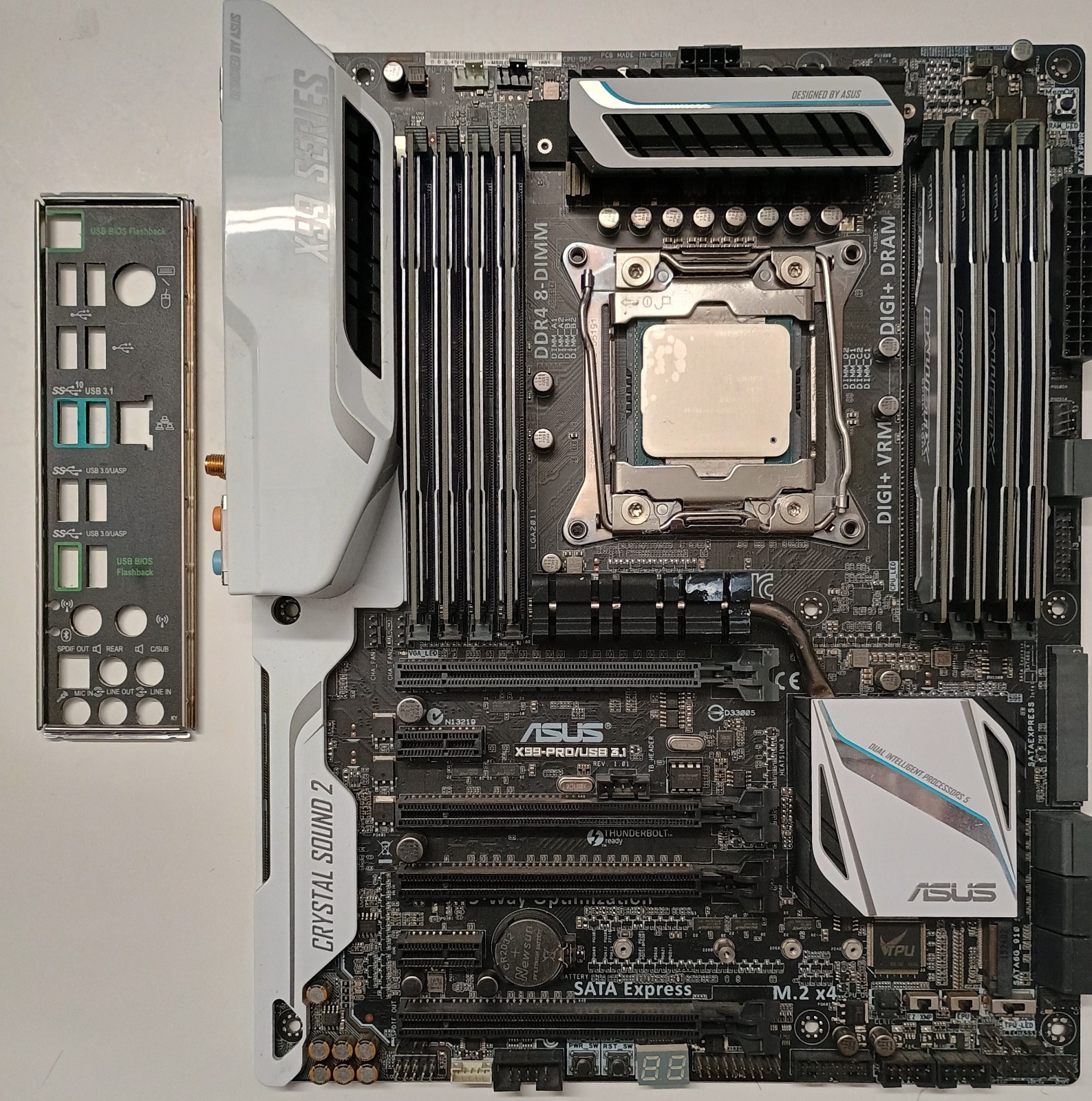 ASUS X99 PRO/USB3.1 Motherboard + Intel i7-5820K CPU + 8x4GB CRUCIAL DDR4