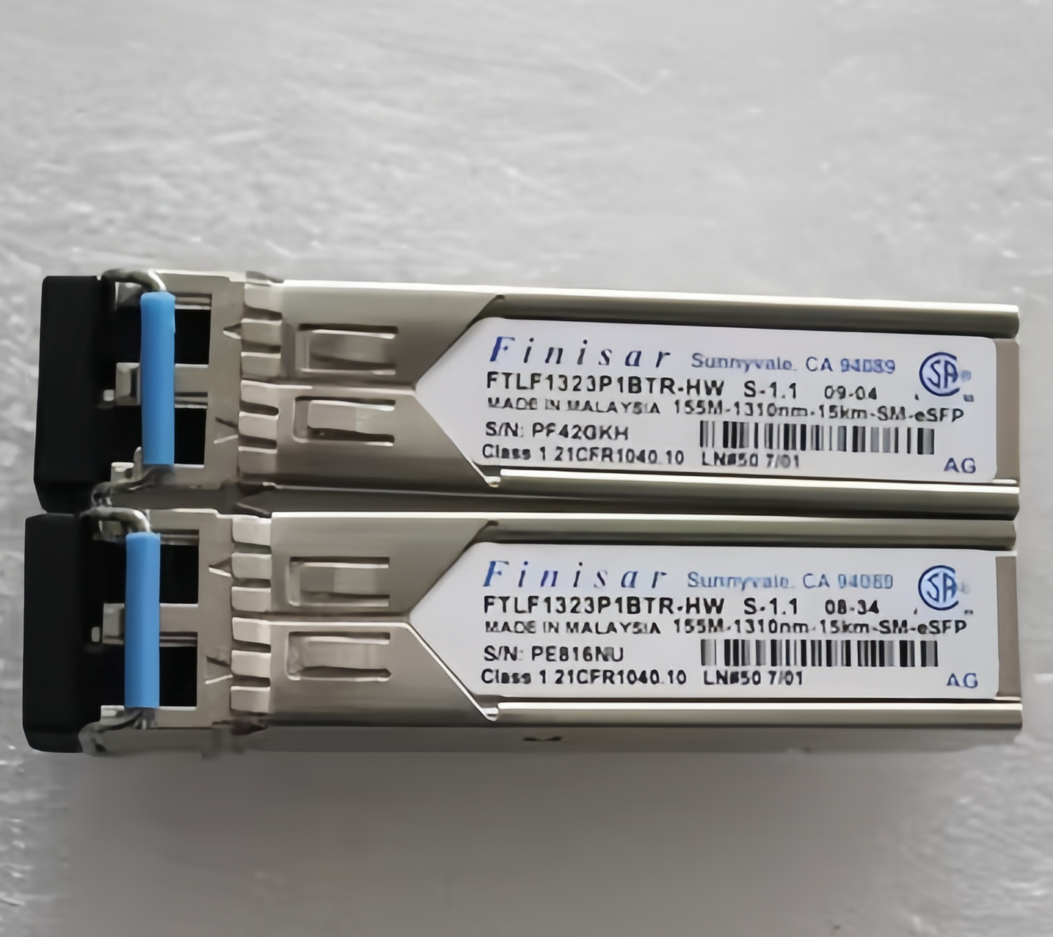 1Pcs Finisar FTLF1323P1BTR-HW 155M 15km Single-Mode SFP Transceiver-