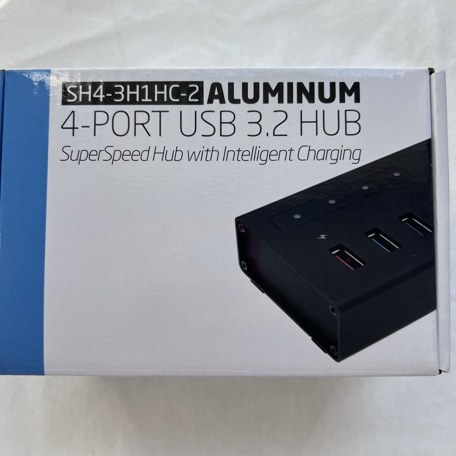 4-Port USB 3.2 Hub Aluminum Xcellon w/ Power Adapter Fast Charging New