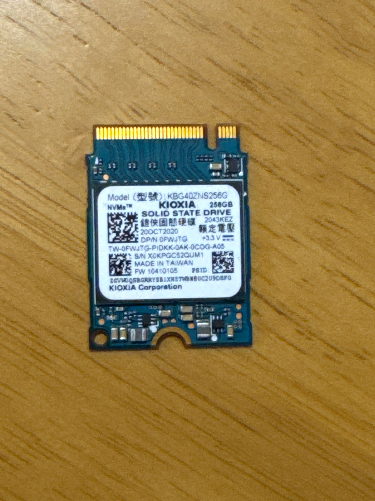 KIOXIA BG4 256GB M.2 2230 NVMe SSD KBG40ZNS256G Tested Securely Erased