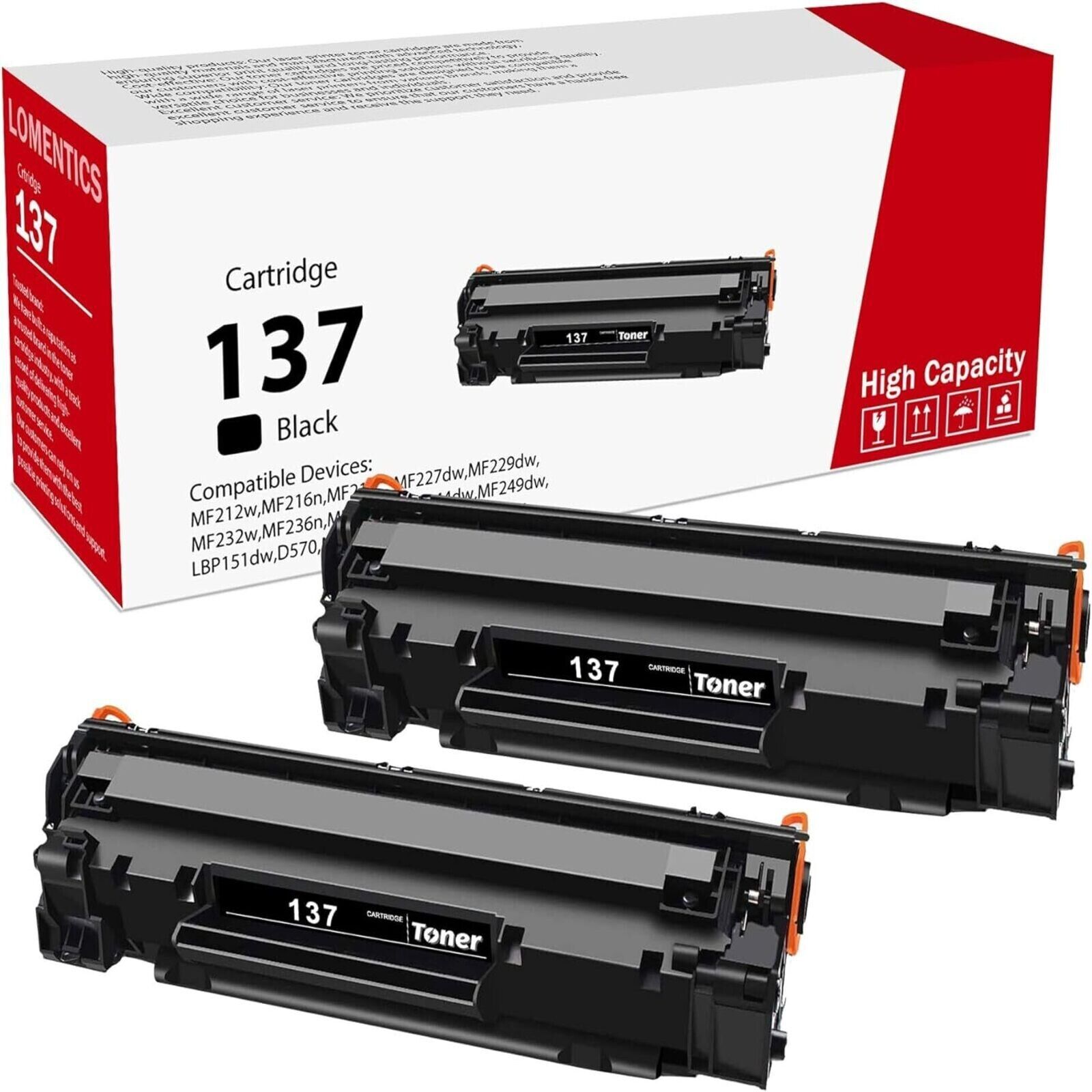 CRG137 Black Toner Cartridge Replacement for Canon imageCLASS MF212w MF216n