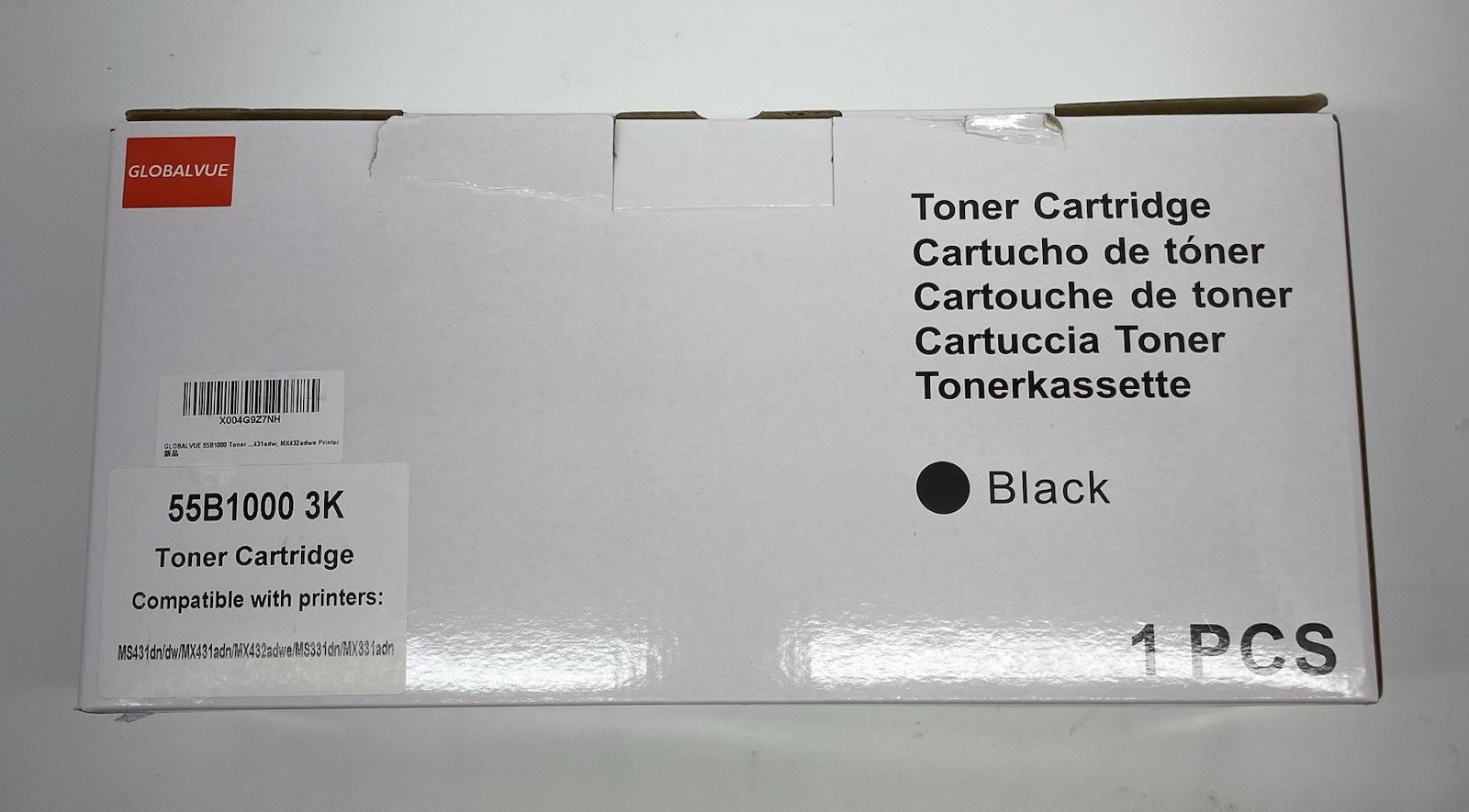 Globalvue Black Toner Cartridge Compatible with Lexmark 55B1000 3K MS331 MX431