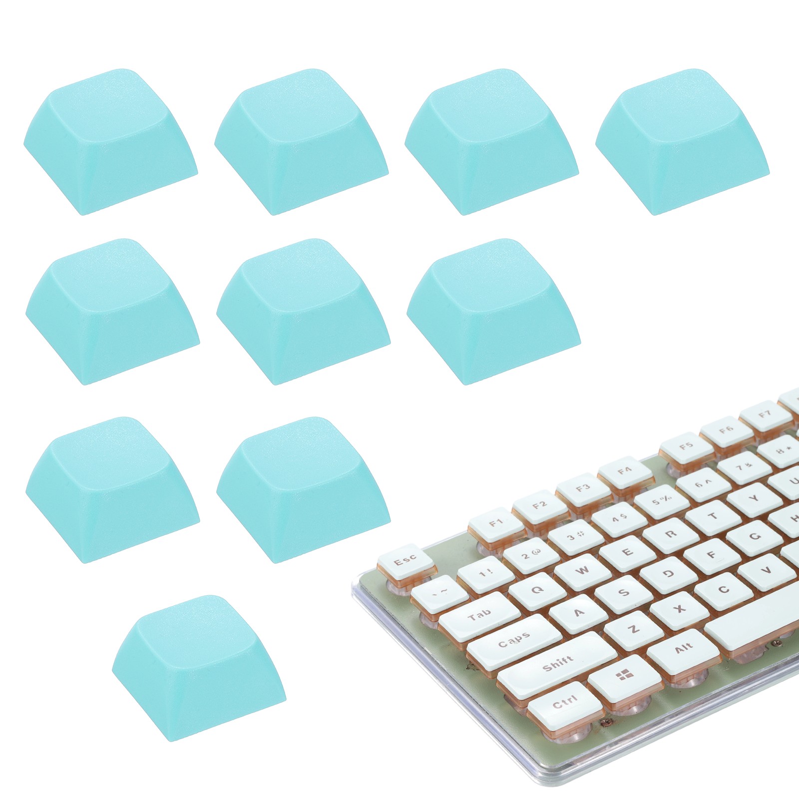 10Pcs XDA Profile Keycap Set PBT Mechanical Numeric Keypads, Dark Cyan