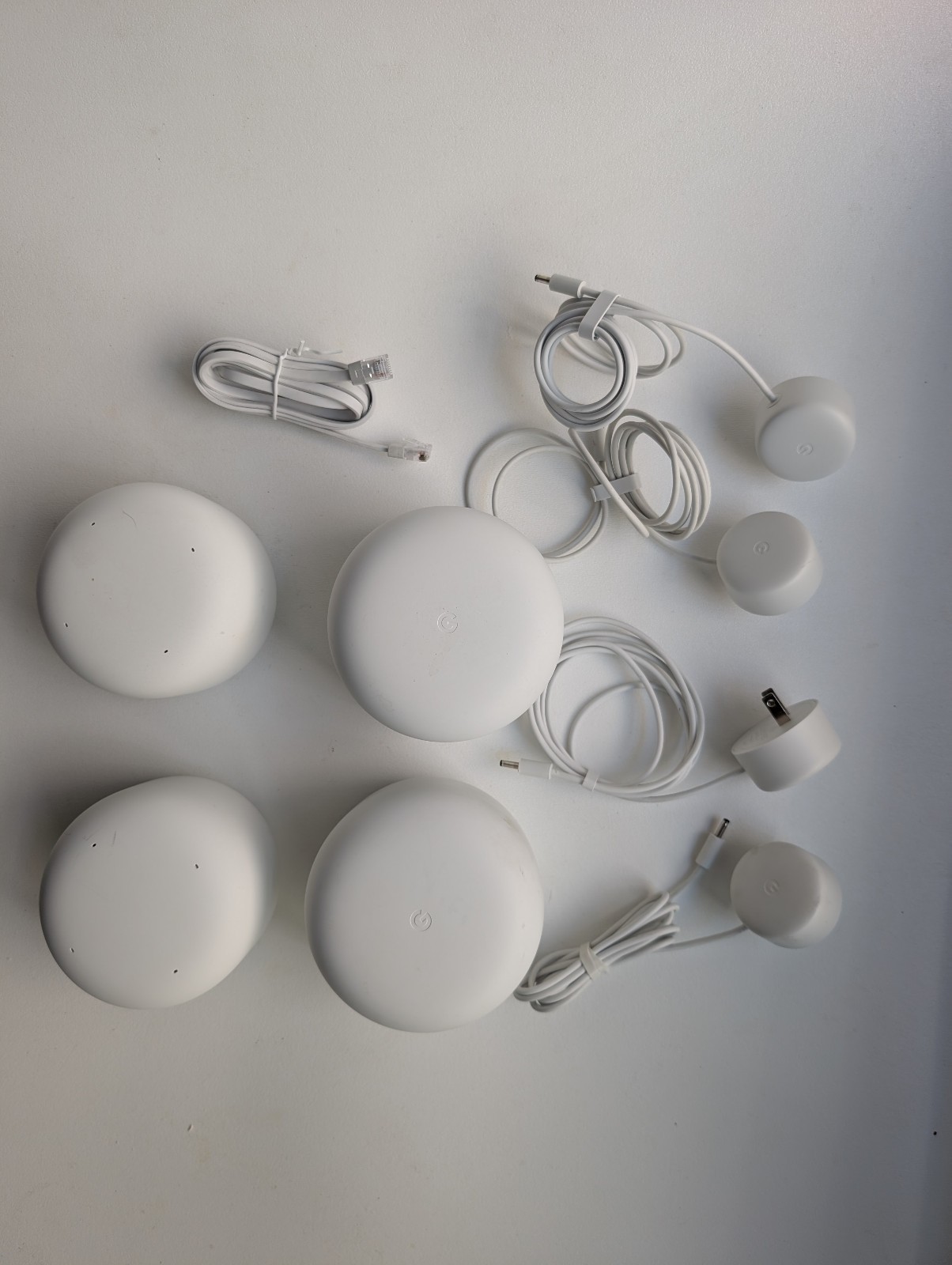 Google Nest Wifi Mesh System Lot 4 Pack (2 Routers H2D + 2 Points H2E) White