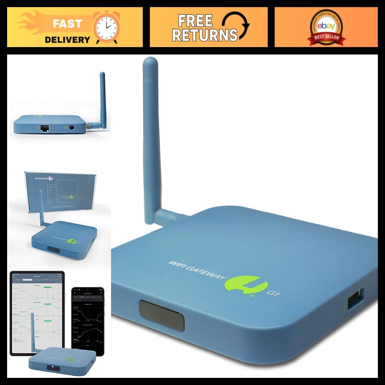 WiFi Temperature & Humidity Sensor Gateway - Smart Home Monitoring Device