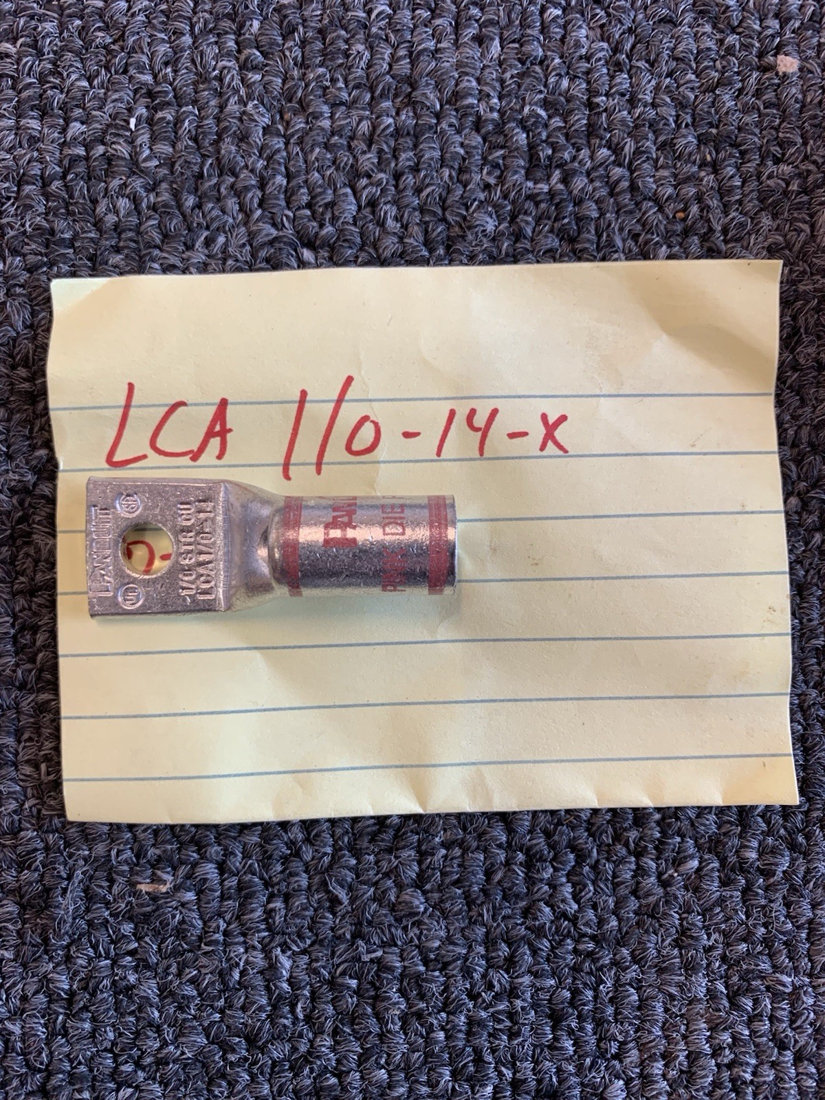 10 PACK Panduit Ring Terminal - LCA1/0-14-X - 1/4 hole,  1/0 AWG wire, straight.