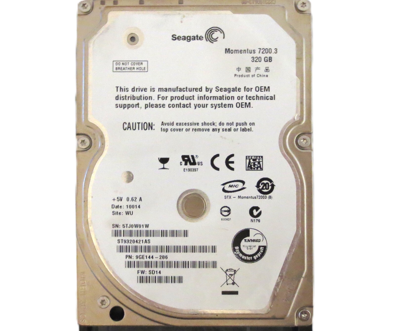 Seagate ST9320421AS 9GE144-286 SD14 WU (5TJ) China 320gb Sata HDD 07/2009