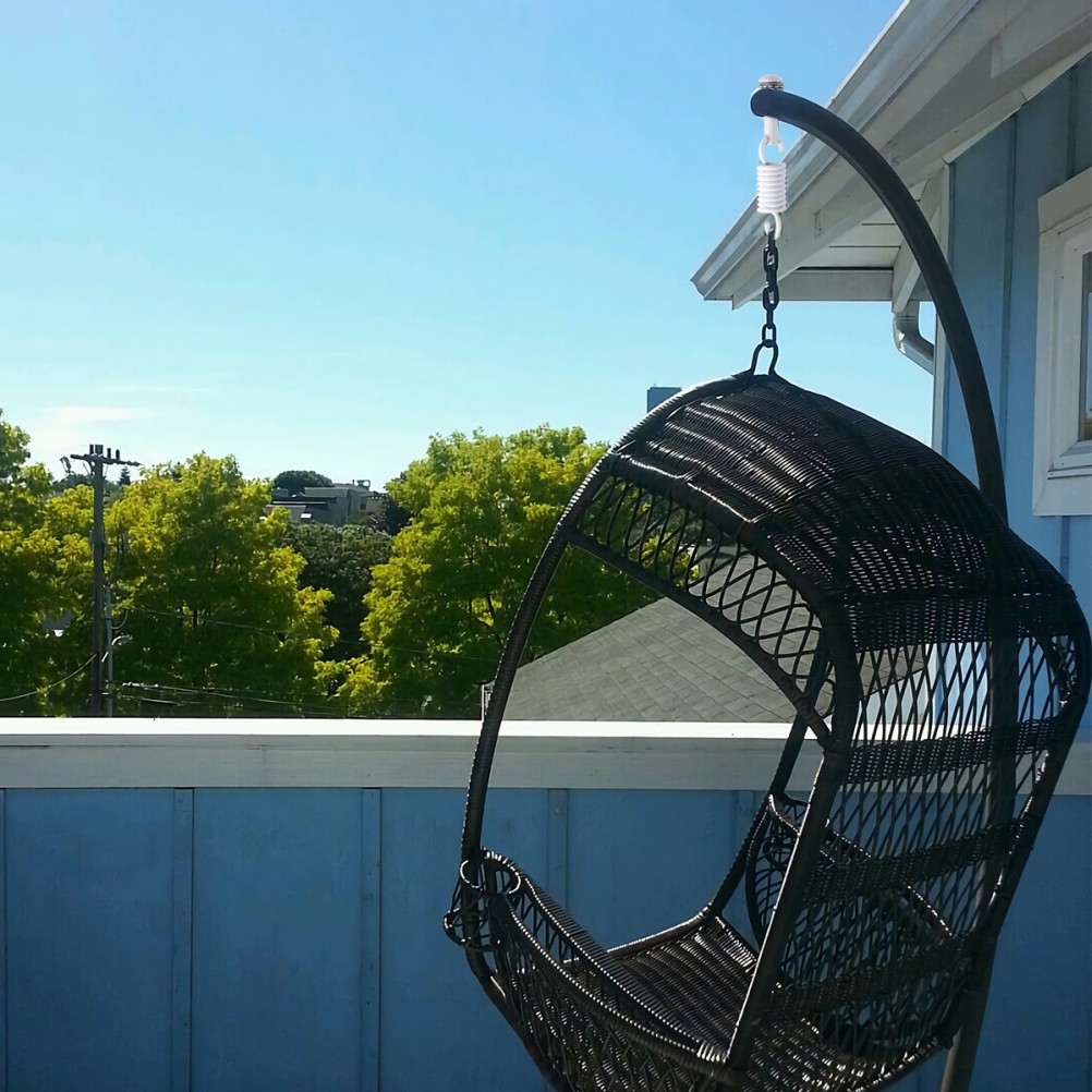 1 Set Reusable Steel Hanging Chair Spring Hook Kit White Hammock Accessory