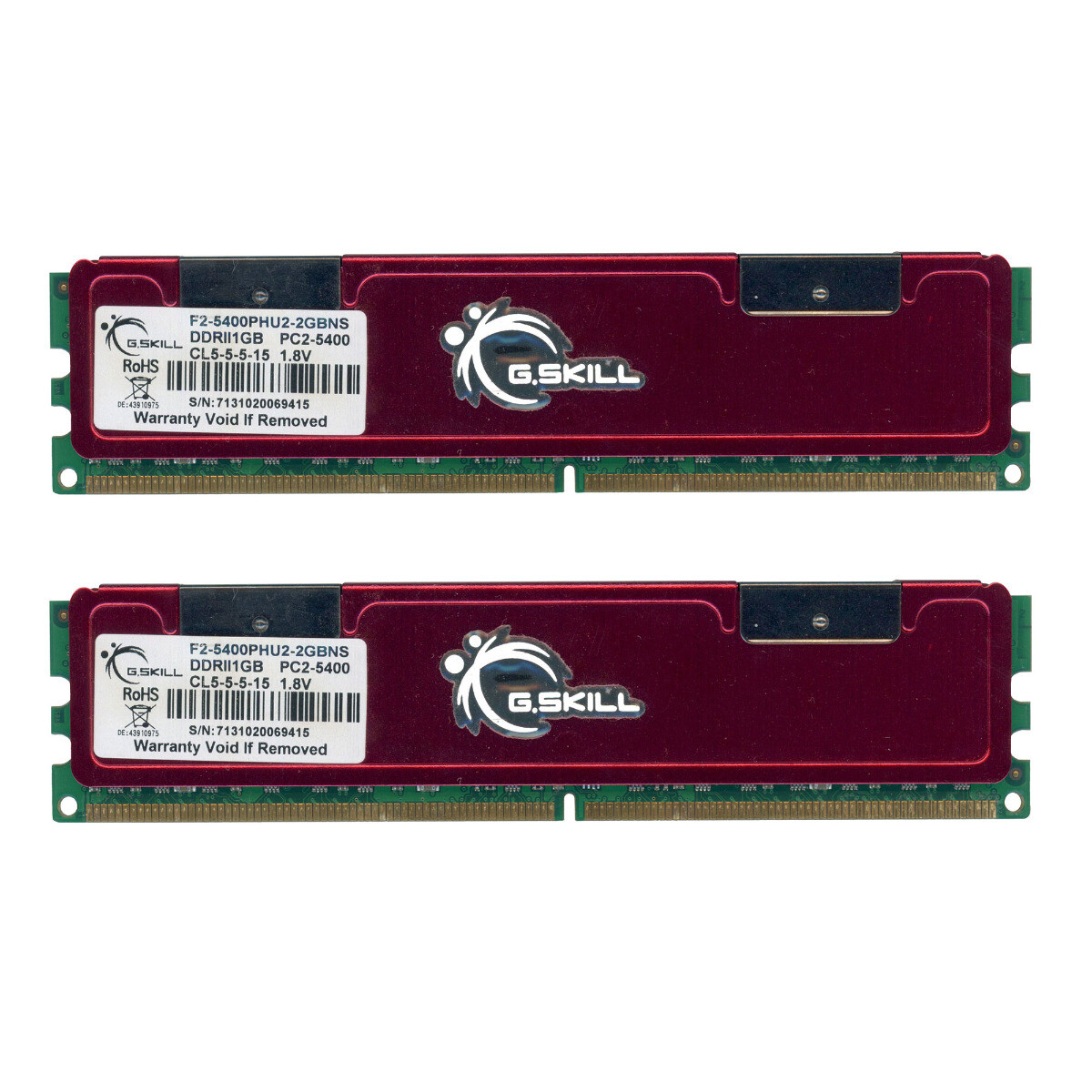 SERVER RAM MODULE G.SKILL F2-5400PHU2-2GBNS 2GB (2x1GB) DDR2 667MHz ECC UNBUFF