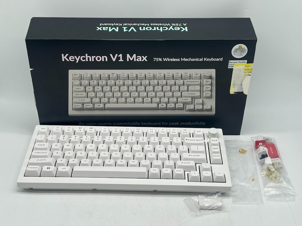 Keychron V1 Max QMK/VIA Custom Mechanical Keyboard - White