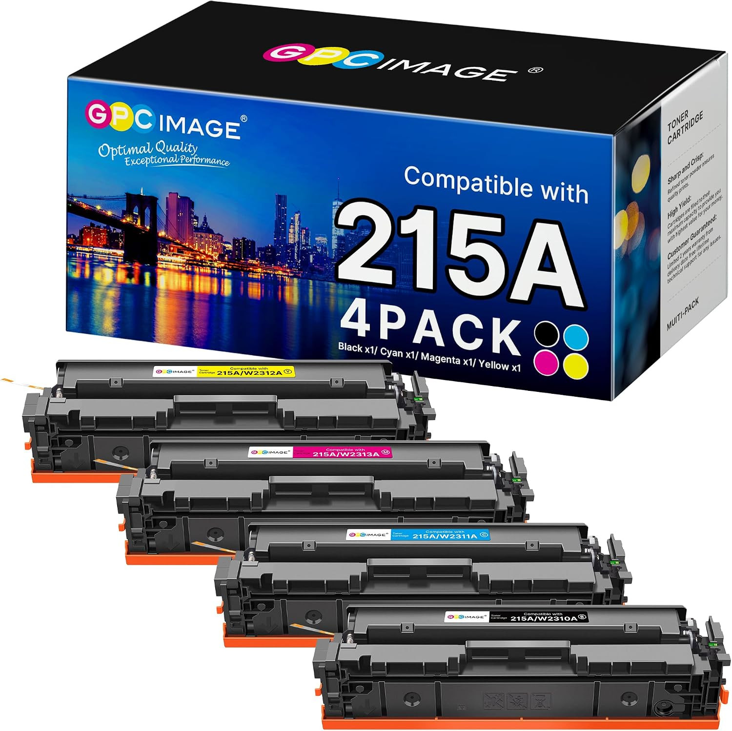215A Toner Cartridges (With Chip) - Replacement for HP 215A Toner Cartridges 4 P