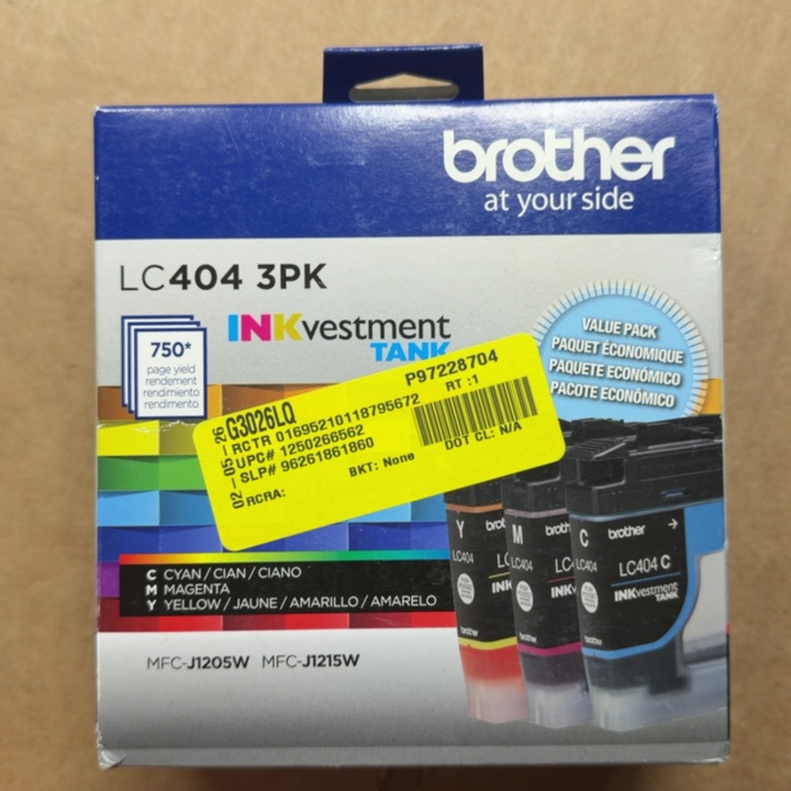 Brother LC4043PK 3-Pack Ink Cartridges for Brother INKvestment Tank Printers