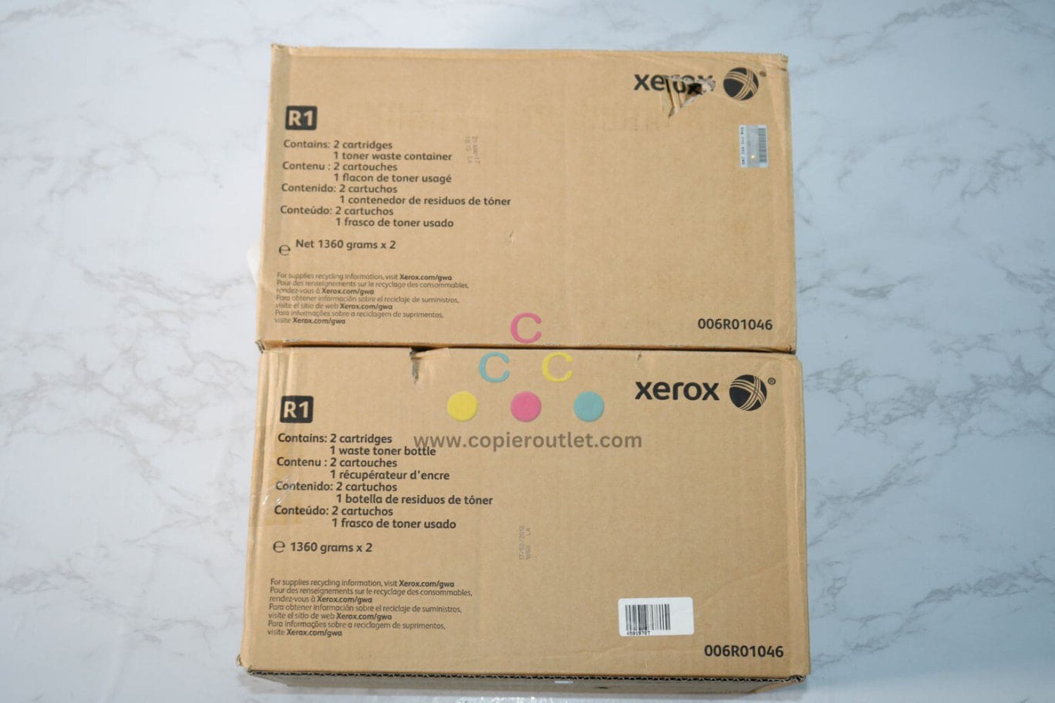 2 OEM Xerox WC5030,5050,5632 R1 Black Toner 006R01046/6R1046 (4 Toners/2 Waste)