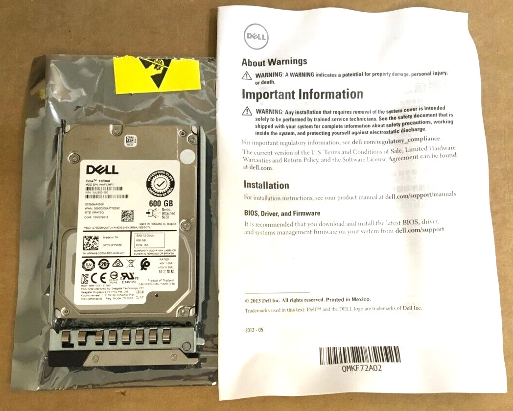 Dell 600GB SAS3 15000 rpm Hard Drive (SFF Hot Swap) 400-ATIN 342-0851 ✅❤️️✅❤️️
