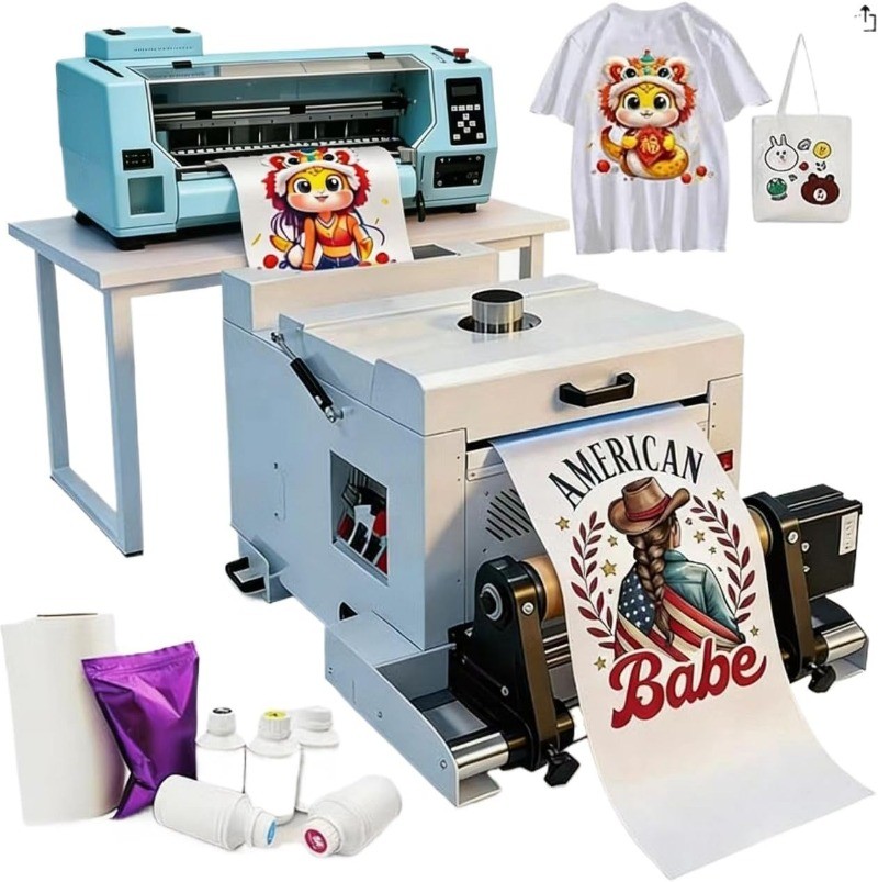 24 inches Dual XP600 A1 DTF Printer With shaking dryer 5*1000ML ink 60*100m film