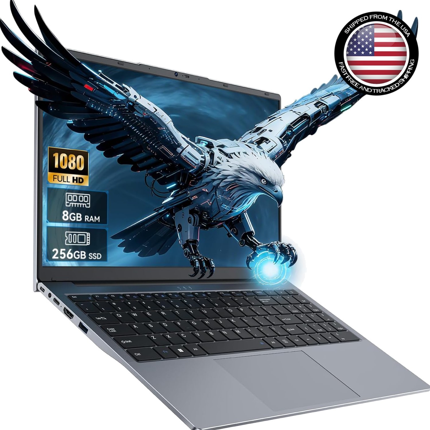 High-Performance 15.6" FHD Laptop - 8GB RAM, SSD Storage, Ready with Windows 11