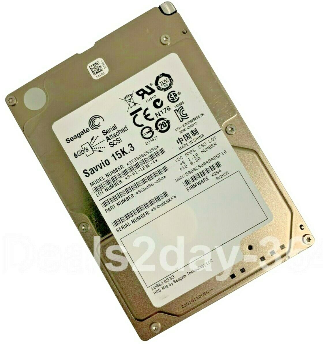 ST9300653SS Seagate 300GB 15K 6Gb/s 64MB 2.5" SAS SERVER HDD Hard Drive