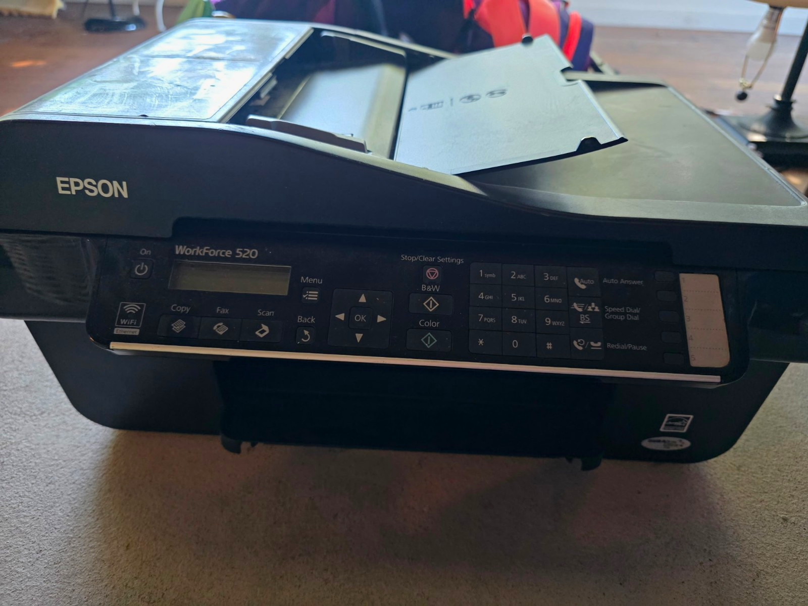 Epson WorkForce 520 All-In-One Printer Scanner Copier Fax - turns on . As Is.