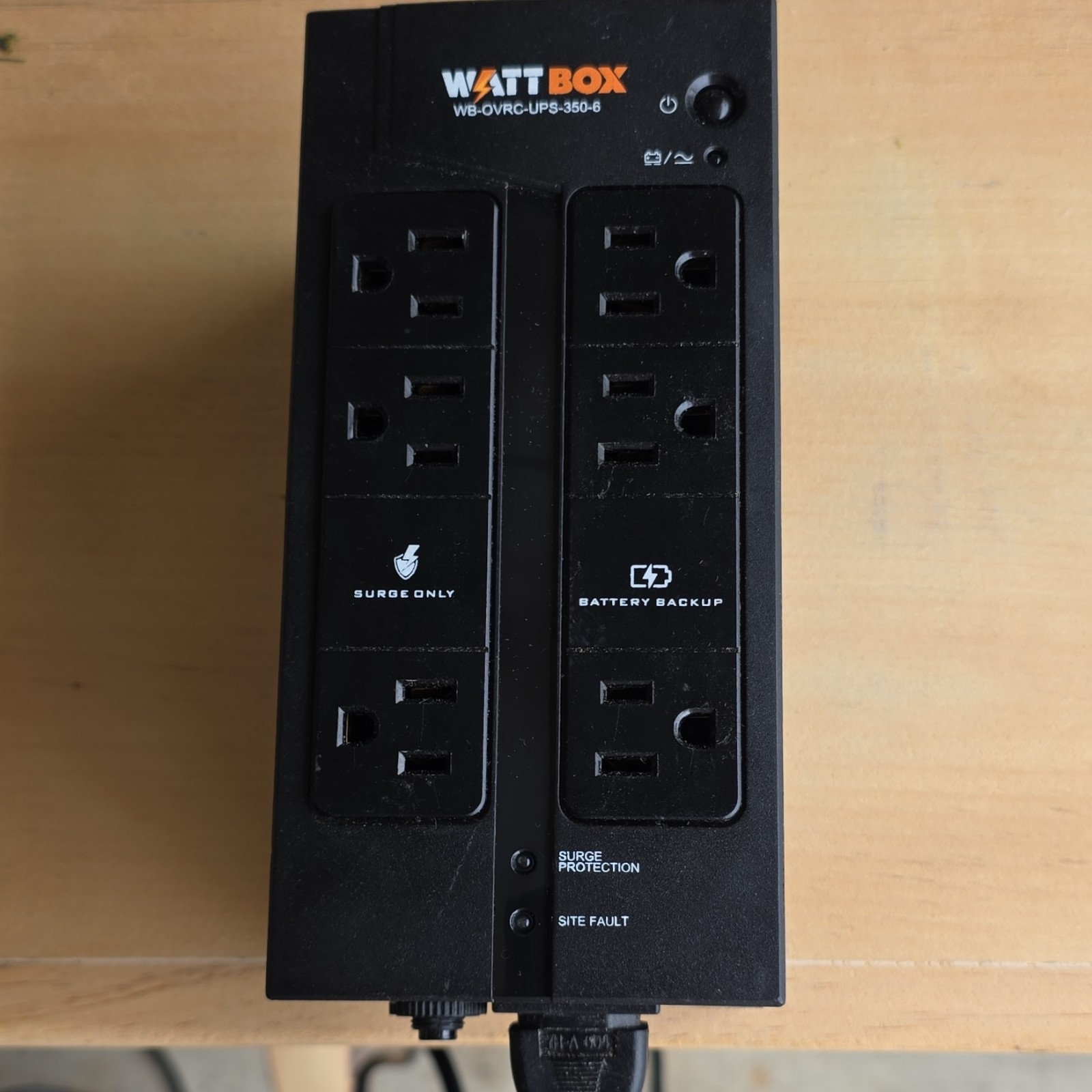 WattBox WB-OVRC-UPS-350-6 Desktop UPS 350VA 210W 120V 6 Outlets Black