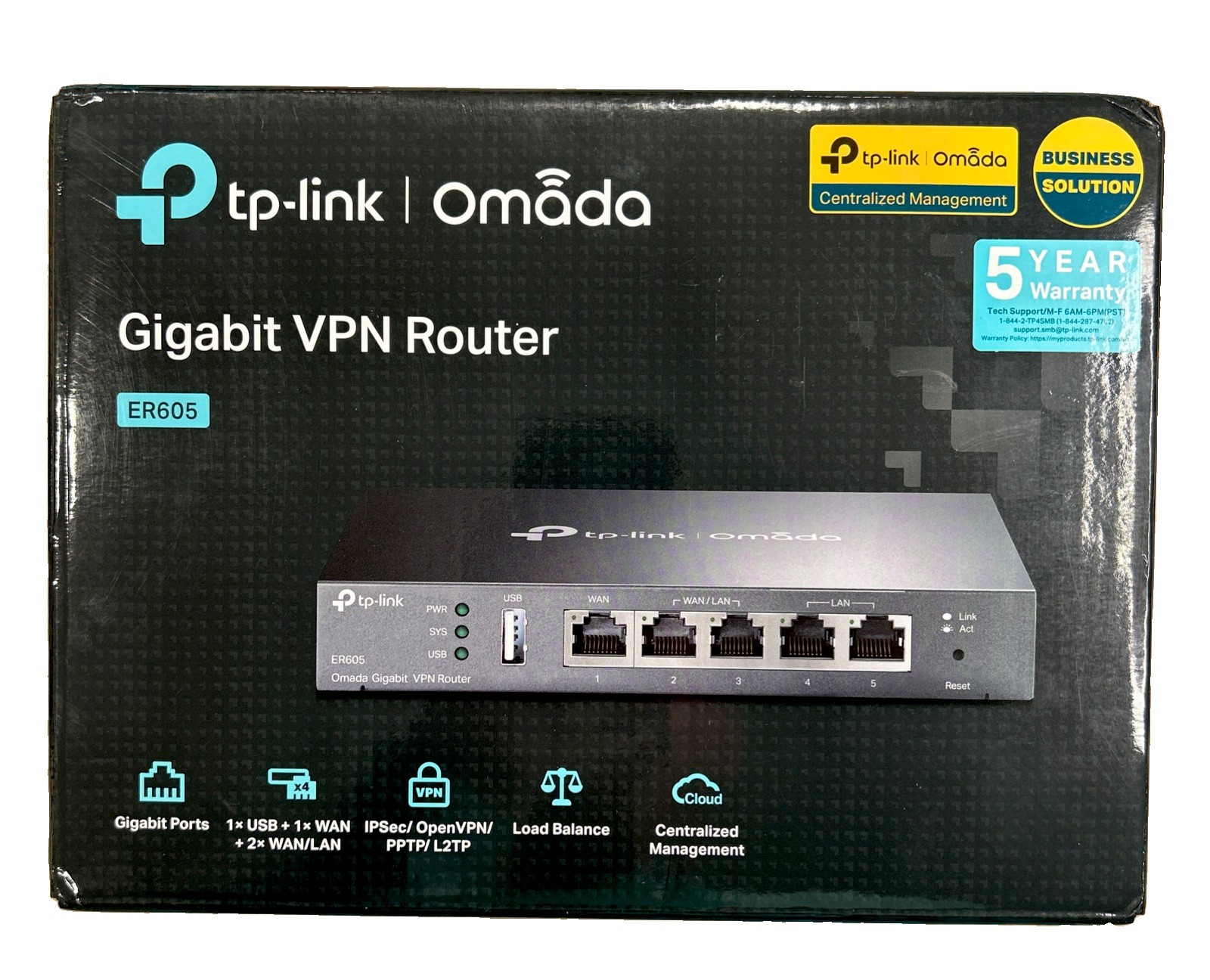 TP-LINK TL-R605 SafeStream Gigabit Multi-WAN VPN Router Omada