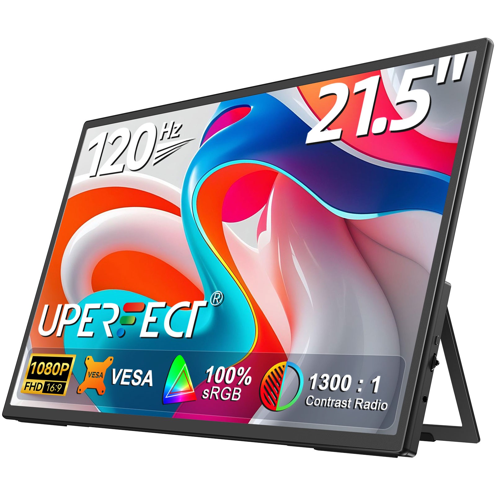 UPERFECT 21" FHD 120Hz Portable Monitor Kickstand Second Screen For Office Work