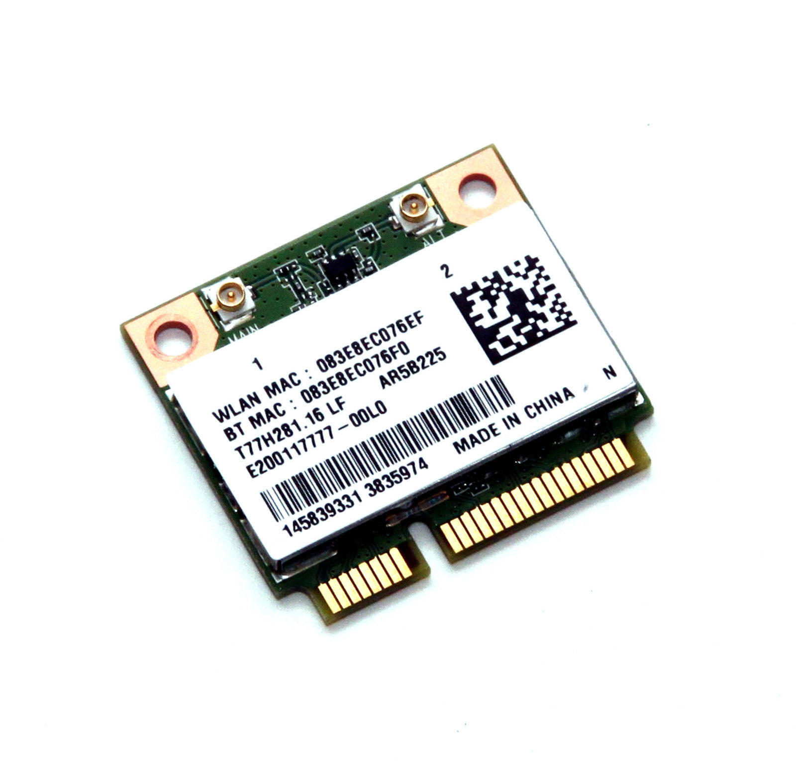 Atheros AR5B225 AW-NB097H BT4.0 half Mini PCI-E 150M WIFI Wireless Wlan Card USA