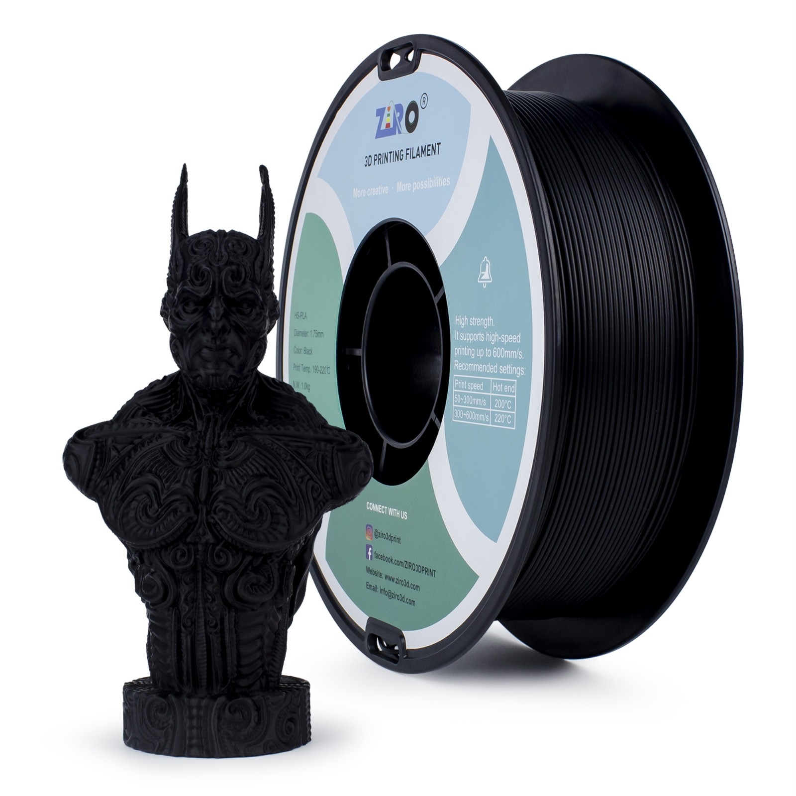 Ziro 3D HS-PLA  (high speed) Filament 1.75mm 1kg