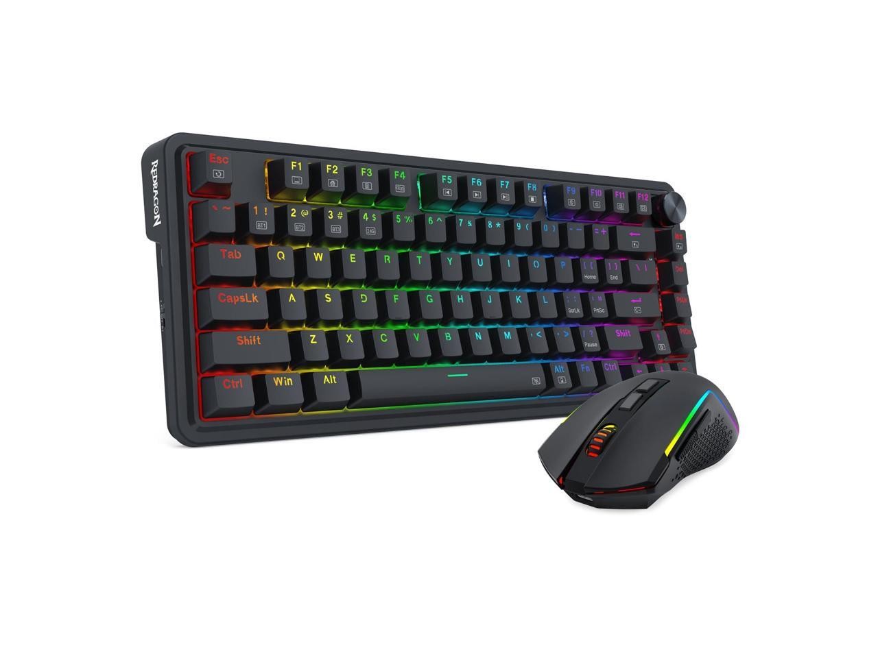 Redragon S168 Combo, K673 PRO 75% Gaming Keyboard + M693 8000 DPI Mouse,
