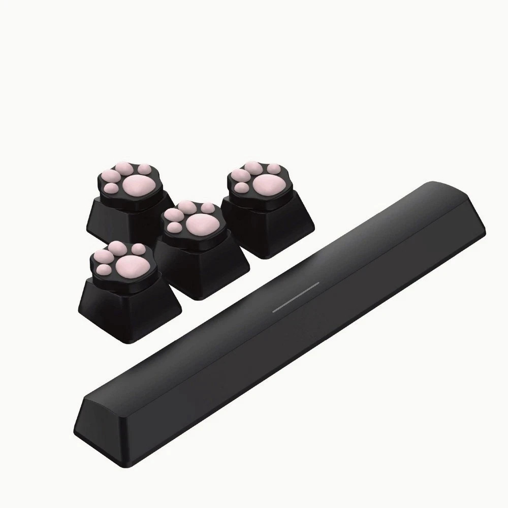 North Figural Keyboard Key Cap Pack Paw Print Black w/ Pink Paw NEW