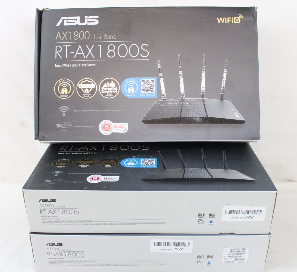 3 Open Box AROUTER ASUS AX1800 RT-AX1800S Dual Band WiFi 6 Extendable Router ZZ