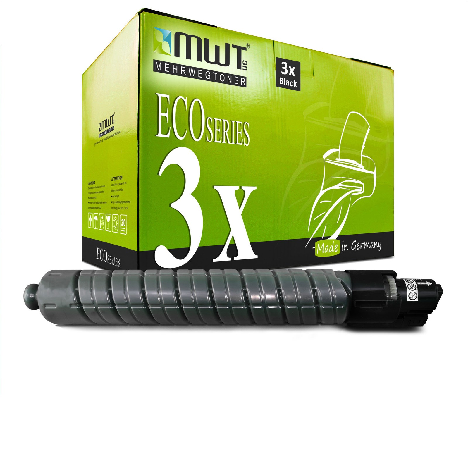 3x Eco Toner Black for Ricoh Aficio MP C-2800-AD MP C-3300-AD MP C-3300-SPF