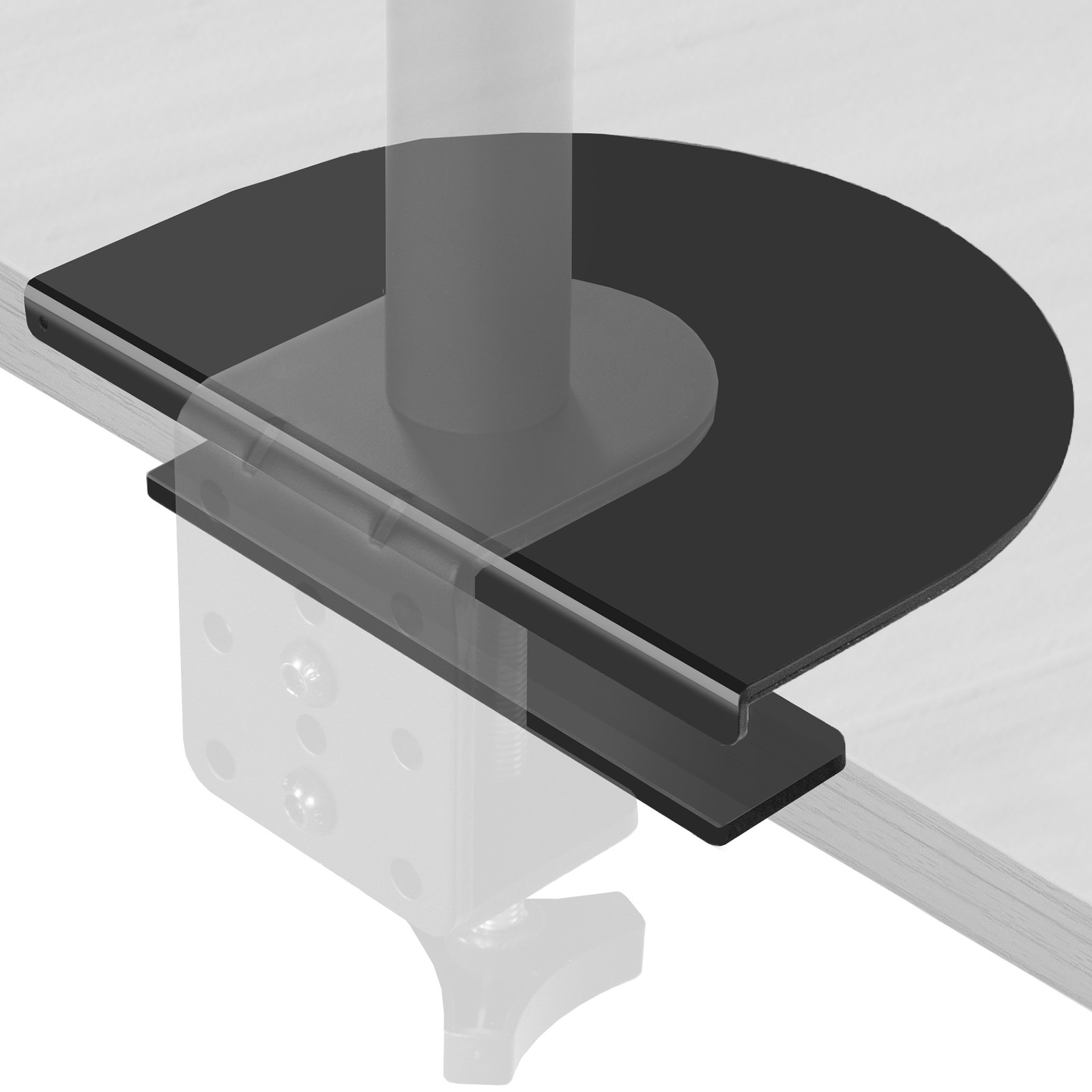 VIVO Black Steel Reinforcement Bracket Mount Plate for C-clamp Installations