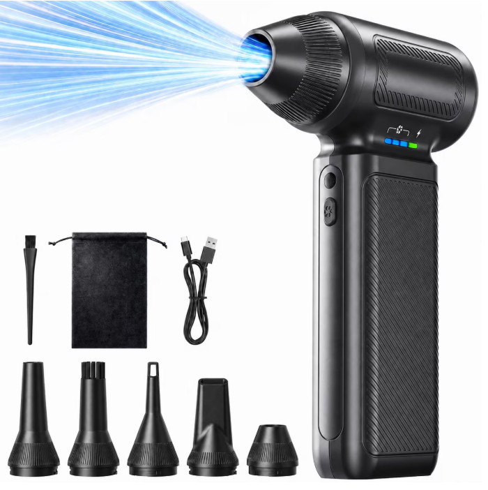 Soplador de Aire Eléctrico 130000 RPM 5000 mAh 3 Velocidades para PC y Coche