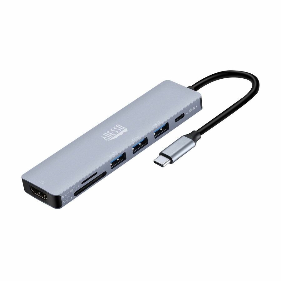 Adesso AUH-4025 7-in-1 USB-C Docking Station Multiport Adapter H-DMI USB 3.0