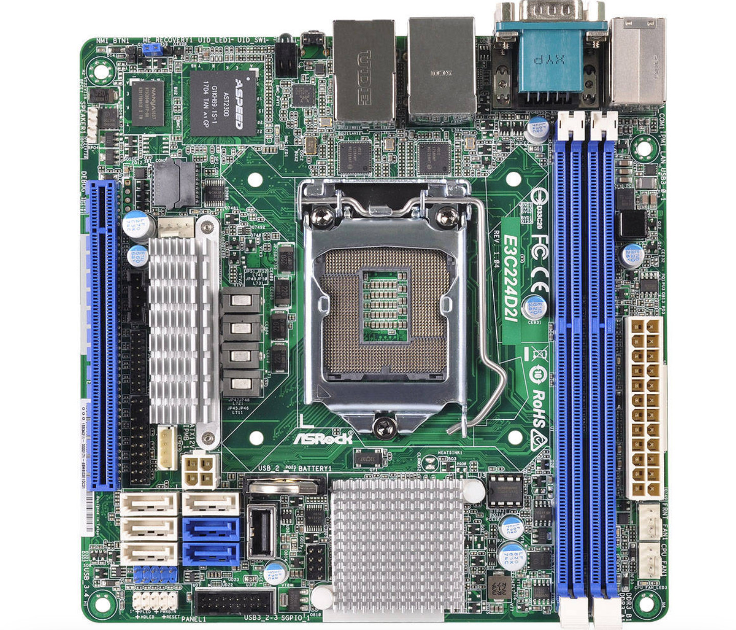 ASRock Rack E3C224D2I Mini-ITX LGA1150 C224 Server Motherboard 4717677321739
