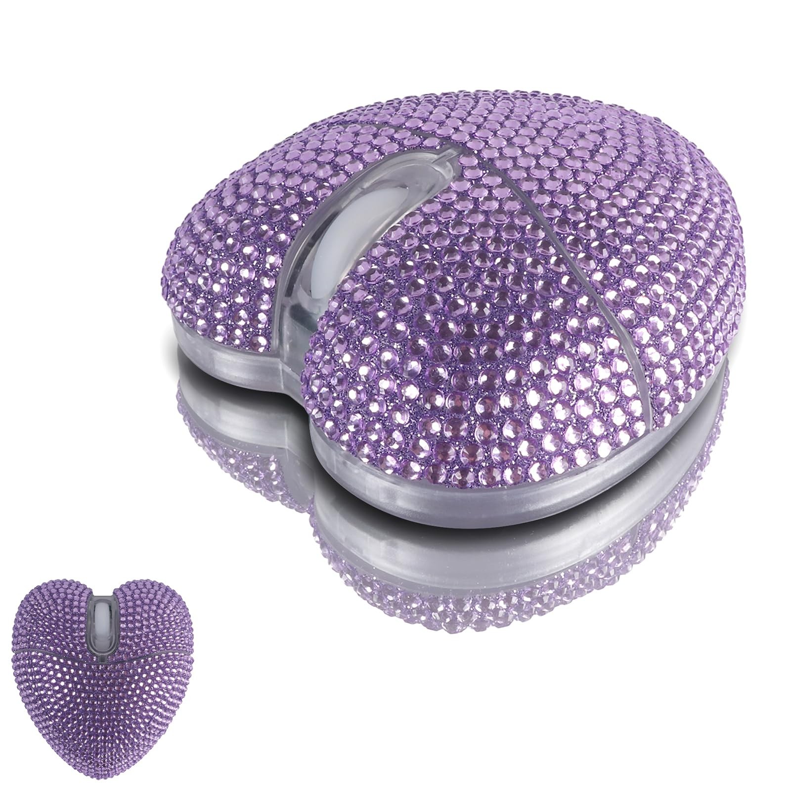 elec Space Stylish Heart-Shaped Wireless Bluetooth Mouse – Purple