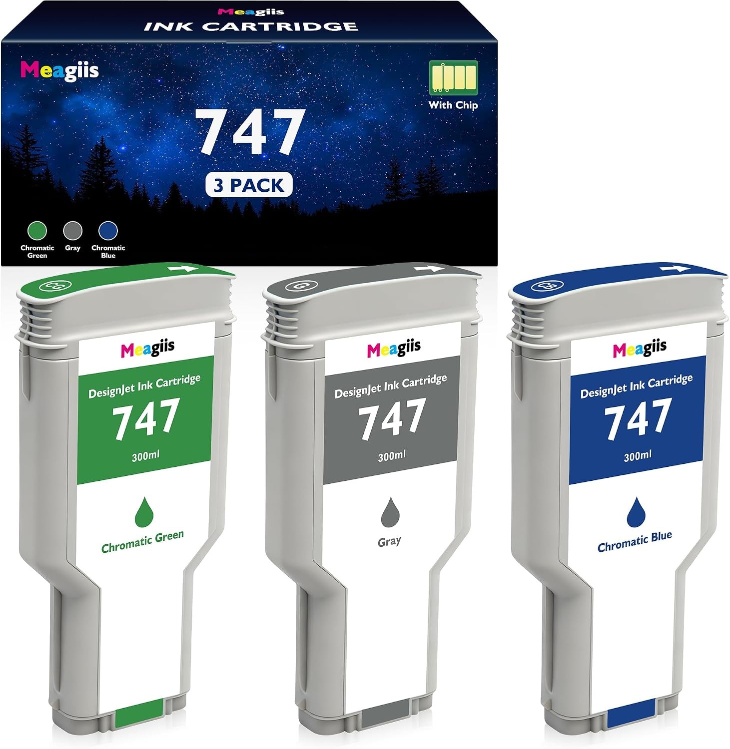 Ink Cartridge for HP 747 & 747XL DesignJet Z6 & Z9+ Large Format Printers 300ML
