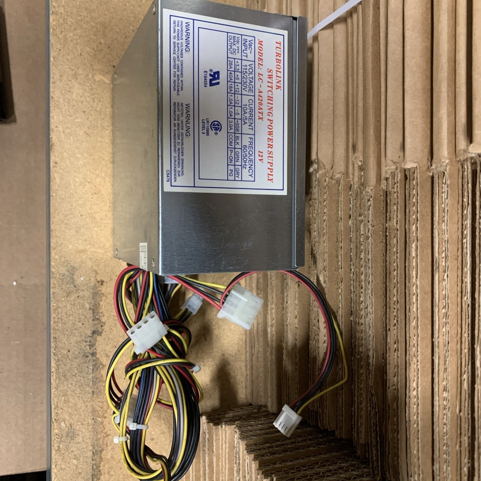 Turbolink Desktop Computer Switching Power Supply #LC-A420ATX 12 V
