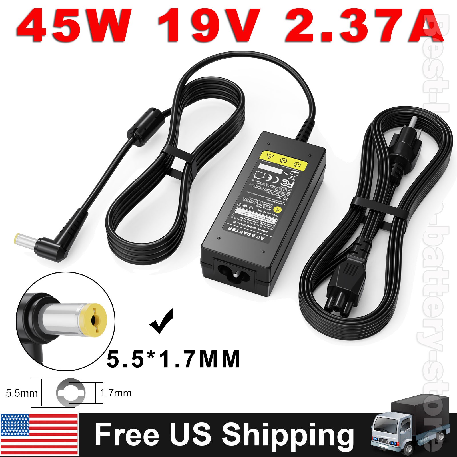 45W 19V Laptop Power Adapter Charger For Acer Aspire ES A13-045N2A PA-1450-26