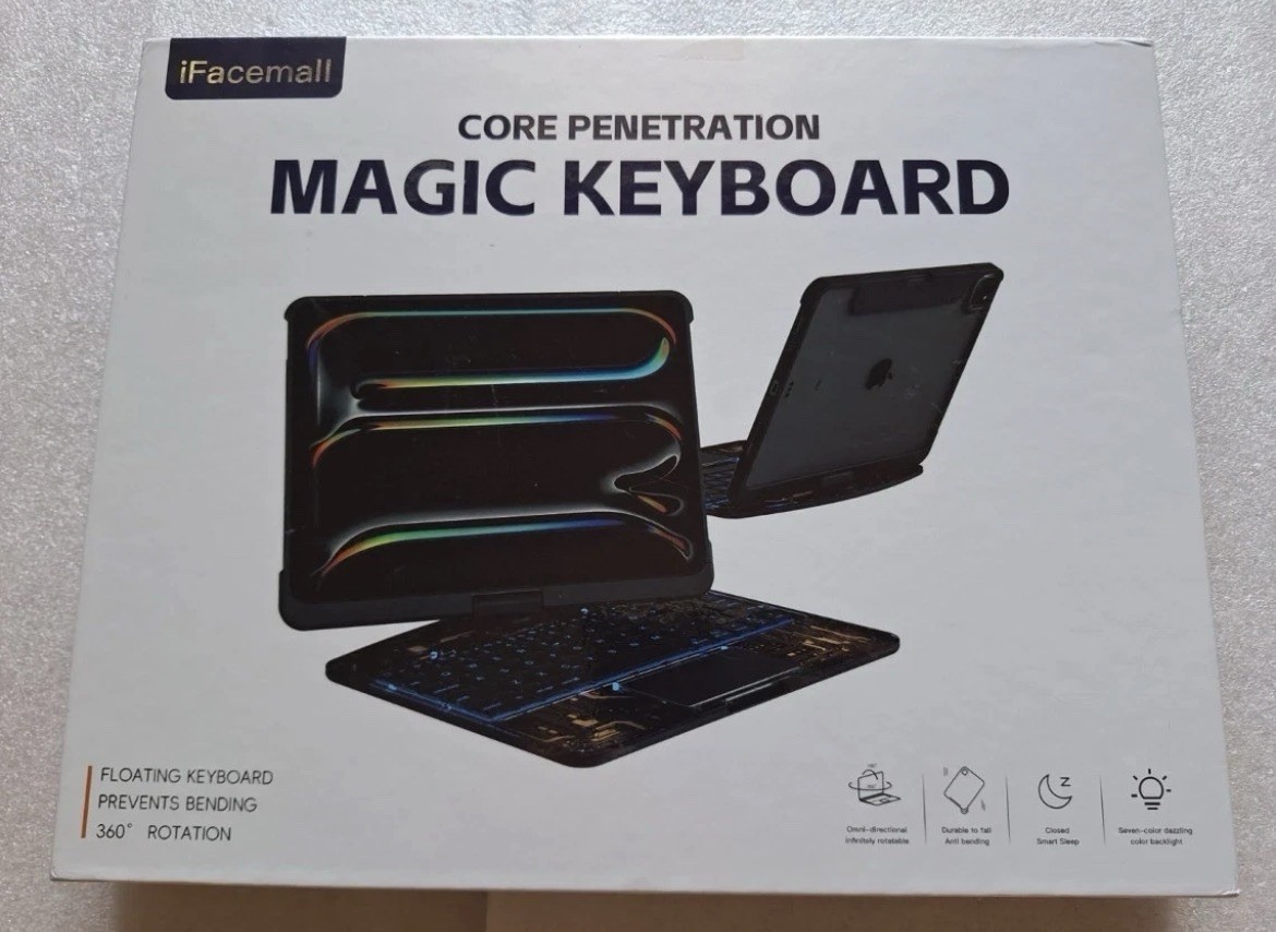 iFacemall Magic Keyboard – Clear & Black for iPad Air 11