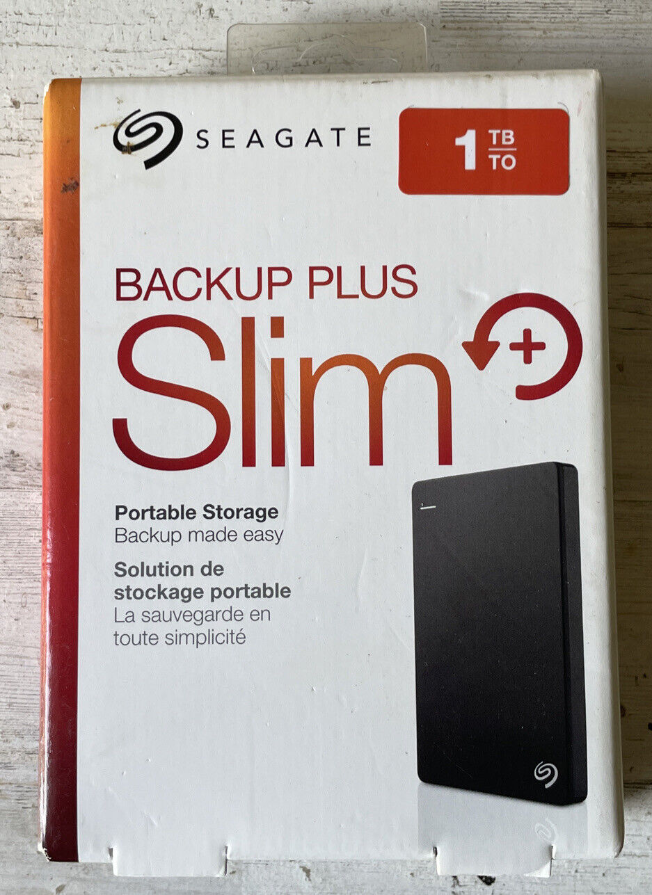 Seagate Backup Plus Slim 1TB USB 3.0 Portable External Hard Drive STDR1000100