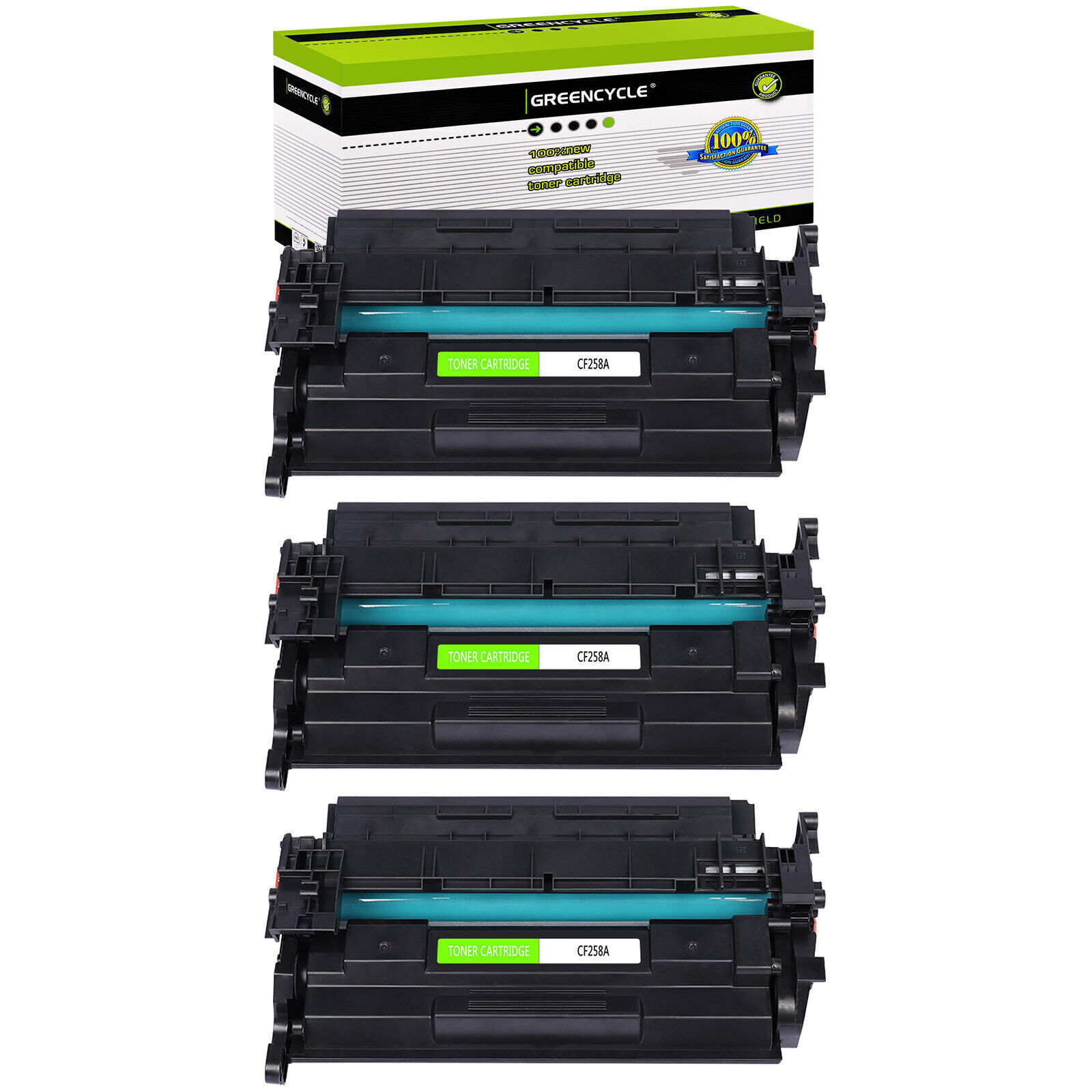 3PK GREENCYCLE CF258A Toner WITHOUT CHIP for HP 58A Laserjet Pro MFP M428 M304