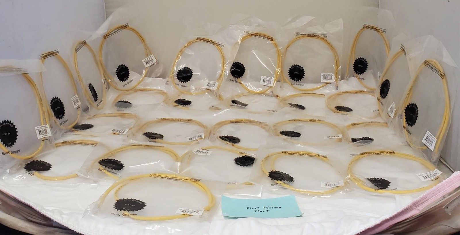 Lot of 26 CAT 5e Patch Cable, 4 Pair UTP - 24 AWG
