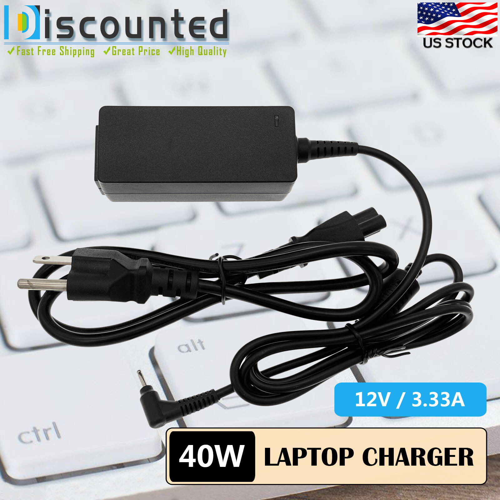 10 Pcs Samsung Chromebook Charger 12V 3.33A 40W XE303C12 XE500C12 PA-1250-98