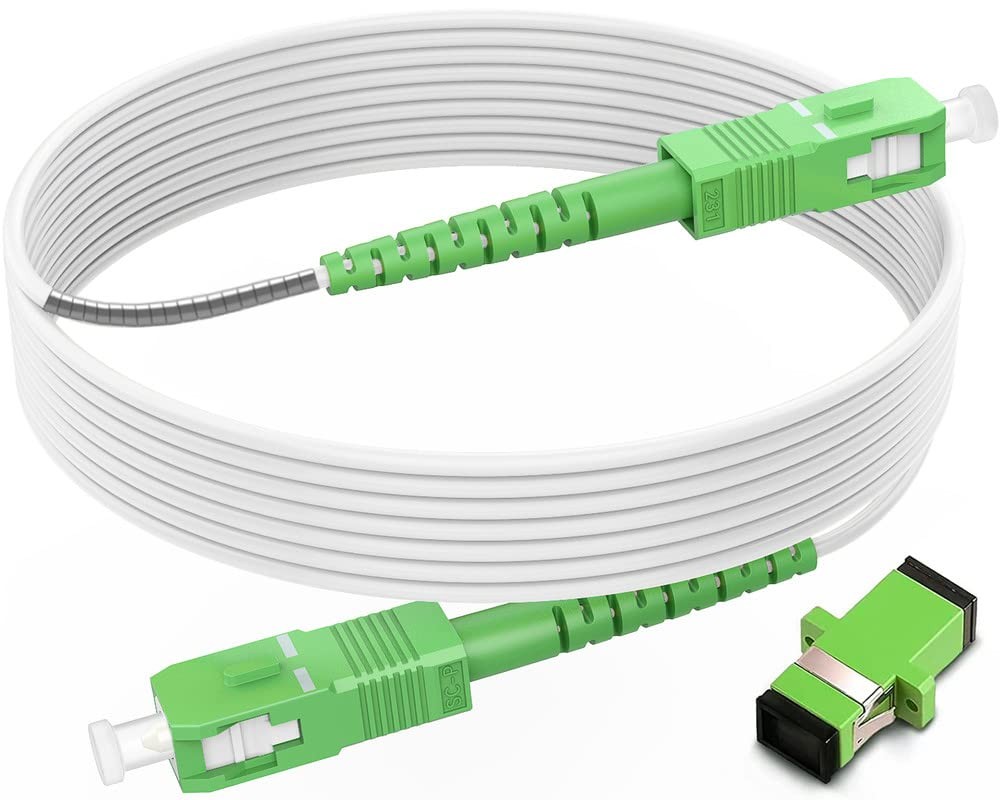SC/APC To SC/APC Fiber Optic Internet Cable Armored Patch OS2 Simplex 50ft
