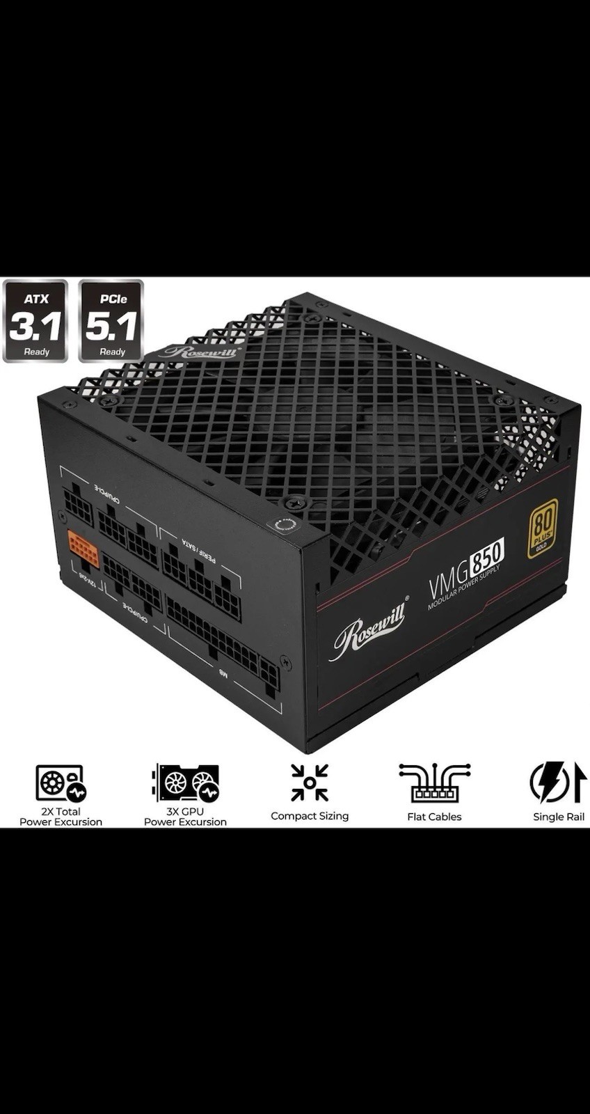 Rosewill VMG850 80+ Gold Power Supply Unit