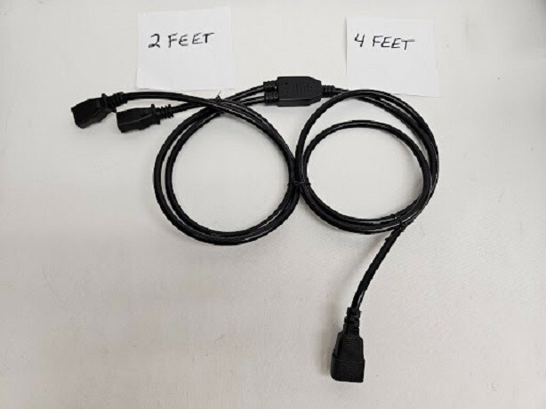 ***GREAT*** 6FT PDU Y SPLITTER POWER EXTENSION CABLE 18AWG  C13 2FT-4FT 2XC14