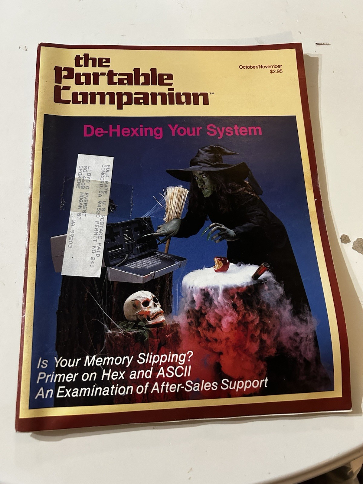 The Portable Companion Magazine Oct Nov 1982 Osborne Computer Halloween Witch