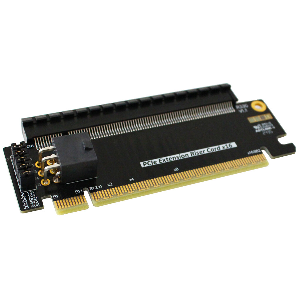 PCI-E x16 Half to Full Height Extension Riser Card PCIe 5.0 x16 Test Adapter New